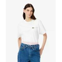 ราคา LACOSTE เสื้อยืดผู้หญิงลาคอสท์ จับจีบ ขนาดใหญ่กว่าปกติ ผ้าออร์แกนิคคอตตอนเจอร์ซี่ย์ สีขาว 38 EU (MKP2056326)