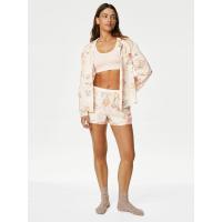 ราคา Marks & Spencer กางเกงนอนผู้หญิงขาสั้นพิมพ์ลายดอกไม้ ผ้าซาติน สีIvory Mix 18 UK (CDS99017200)