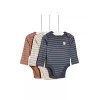 ราคา MARKS & SPENCER KIDS ชุดบอดี้สูทเด็กเล็กผู้ชาย Pure Cotton Striped & Bear Bodysuits 3 ชิ้น สี Carbon 12-18 Month (GRCDS54525030135)