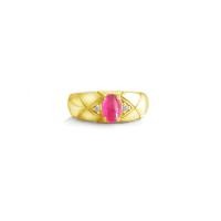 ราคา FINEJEWELTHAI แหวนผู้ชาย เงินแท้ ฝังทับทิมแท้ และเพชรสังเคราะห์ สีทอง 50 (MKP2091477)