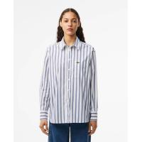 ราคา LACOSTE เสื้อเชิ้ตป๊อปปลินลาคอสท์ ทรงโอเวอร์ไซส์ ผ้าคอตตอน สีขาว 34 EU (MKP2091651)