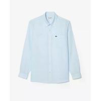 ราคา LACOSTE เสื้อเชิ้ตผู้ชายลาคอสท์ ทรงพอดีตัว ผ้าลินิน สีน้ำเงิน 41 (MKP2056611)