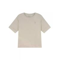 ราคา GIORDANO เสื้อยืดแขนสั้นผู้หญิง Liquid Touch Embroidered Short Sleeve Tee สีกากี L (GRMKPPR000189299)
