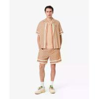 ราคา LACOSTE กางเกงขาสั้นลาคอสท์ พิมพ์ลายโมโนแกรม ผ้าน้ำหนักเบา สีเบจ 4 (MKP2056494)