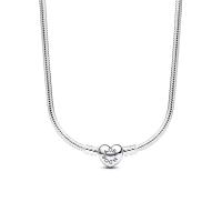 ราคา PANDORA สร้อยคอ Pandora Snake chain sterling silver necklace with heart clasp 45cm (MKP1633218)