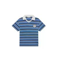 ราคา Moo [MOO 3/25] เสื้อกึ่งนิตทอลายทาง คอปก ตกแต่งดีเดลปักอาร์มลวดลาย MOO Tennis Club สีฟ้า M (GRMKPPR000190378)
