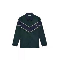 ราคา Moo [MOO 6/25] เสื้อเชิ้ตผ้าคอตตอนแขนยาว แต่งดีเทลตัดต่อลายสามเหลี่ยม ปัก "M" ที่อก กระดุมซ่อนที่ด้านหน้า สีเขียว XL (MKP2095535)