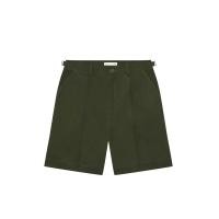 ราคา Moo [MOO 6/25] กางเกงขาสั้นผ้าคอตตอน แต่งสายปรับเอวด้านข้าง แต่งจีบหน้า กระเป๋าหลังแบบเจาะ แต่งซิปหน้าและกระดุม สีเขียว XL (MKP2095515)