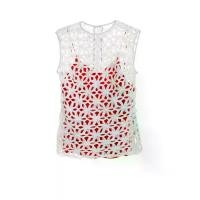 ราคา VICKTEERUT เสื้อผู้หญิงแขนกุด ผ้าลูกไม้ พร้อมซับในสายเดี่ยว สีแดง S (MKP2092679)