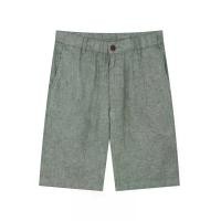 ราคา GIORDANO กางเกงขาสั้นผู้ชาย Slim Linen Bermuda Shorts สีเขียว Dark green x White M (MKP1950547)