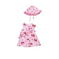 ราคา SANRIO ชุดเซ็ตเด็กเล็กผู้หญิง เดรสแขนกุด + หมวก Hello Kitty สีซากุระ 80 JP (CDS23583245)