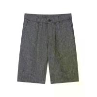 ราคา GIORDANO กางเกงขาสั้นผู้ชาย Slim Linen Bermuda Shorts สีเทา Dark grey x White L (MKP1950535)