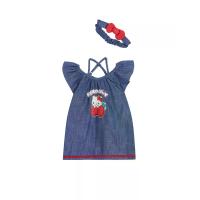 ราคา SANRIO ชุดเซ็ตเด็กเล็กผู้หญิง เดรสแขนล้ำ + ที่คาดผม Hello Kitty สีน้ำเงิน 85 JP (CDS24077446)