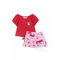 ราคา SANRIO ชุดเซ็ตเด็กเล็กผู้หญิง เสื้อเบลาส์ + กางเกงกระโปรง Hello Kitty สีแดง 80 JP (CDS24077583)