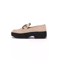 ราคา FitFlop™ รองเท้าโลฟเฟอร์ผู้หญิง F-LUMA SQUARE-CHAIN SUEDE สี BEIGE 8 UK (MKP2068802)