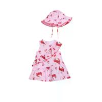 ราคา SANRIO ชุดเซ็ตเด็กเล็กผู้หญิง เดรสแขนกุด + หมวก Hello Kitty สีซากุระ 70 JP (CDS23583238)