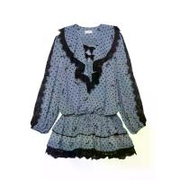 ราคา KLOSET (PF25) เดรสมินิแต่งระบายหลายชั้น พร้อมขอบลูกไม้ สำหรับผู้หญิง สีฟ้า S (GRMKPPR000190794)