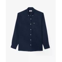 ราคา LACOSTE เสื้อเชิ้ตผู้ชายลาคอสท์ ทรงพอดีตัว ผ้าลินิน สีน้ำเงิน 41 (GRMKPPR000189527)