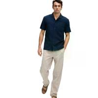 ราคา Marks & Spencer กางเกงขายาวผู้ชาย Loose Fit Linen Blend Elasticated M (GRCDS54625040104)
