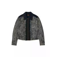 ราคา EVISU Women Cardigan Denim Panelled Fashion Fit Zip-Up Blue S (CDS24622110)