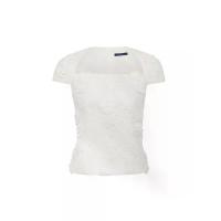 ราคา ASAVA (AW24) เสื้อเบลาส์ผู้หญิง แขนสั้น คอสี่เหลี่ยมคางหมู ผ้าลูกไม้ตาไก่ 3 มิติ สีขาว L (MKP1925010)