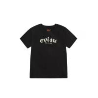 ราคา EVISU Women T-Shirt Brocade Logo Appliqué Regular Fit Black XS (CDS24622134)