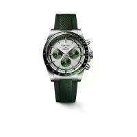 ราคา Longines นาฬิกาข้อมือผู้ชาย Conquest Chronograph 42 มม. สี Silvered/Green (MKP2096191)