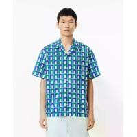 ราคา LACOSTE เสื้อเชิ้ตผู้ชายแขนสั้น พิมพ์ลายเส้นของ Robert George สีขาว L-XL (MKP1800994)