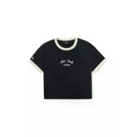 ราคา MLB เสื้อครอป ผู้หญิง Women Varsity Ringer Slim Fit Crop T-Shirts รุ่น 3FTSV0254 50BKS สีดำ XS (MKP2070918)
