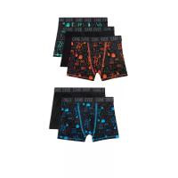 ราคา MARKS & SPENCER KIDS กางเกงชั้นในเด็กโตผู้ชาย ทรงทรังค์ Cotton with Stretch Gaming สี Black Mix 6-7 Years (GRCDS54525050545)