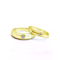 ราคา FINEJEWELTHAI แหวนคู่ชายหญิง เงินแท้ ฝังเพชรสังเคราะห์ เกรด AAA สีทอง 56 (GRMKPPR000083708)