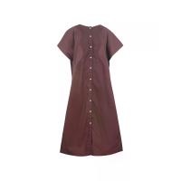 ราคา YaccoMaricard เดรสส์ผู้หญิง เดรสตีเกล็ดและผ้าทอพื้นในเส้นโค้งออร์แกนิก สีช็อกโกแลต Free Size (GRMKPPR000188699)