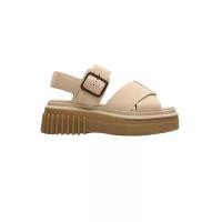 ราคา CLARKS รองเท้าแตะรัดส้น ผู้หญิง รุ่น EVAMAR WISH สี ECRU SUEDE 3 UK (MKP2011877)