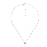 ราคา MERII สร้อยคอเงินแท้ชุบโรสโกลด์ ประดับ CZ สีชมพู ดีไซน์ใบโคลเวอร์ (MKP2087902)