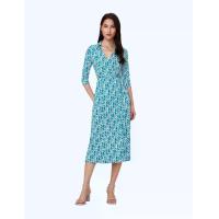 ราคา DIANE VON FURSTENBERG ชุดกระโปรง รุ่น DVF ABIGAIL MIDI DRESS สี INFINITE GEO TEAL MED S (GRMKPPR000165255)