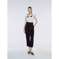 ราคา ASV (SS24) กางเกงผู้หญิงขายาว เอวสูง ทรงขากระบอกเล็ก แต่งคาดเข็มขัด สีดำ L (GRMKPPR000125063)