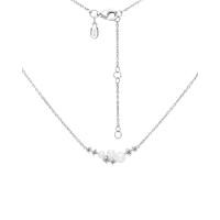 ราคา MERII สร้อยคอผู้หญิงเงินชุบโรเดียม ประดับไข่มุก 3 เม็ดและ CZ (MKP2068467)