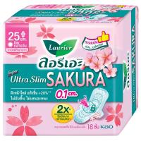 ราคา ลอรีเอะผ้าอนามัยซูเปอร์อัลตร้าสลิมกลิ่นสวีทซากุระมีปีก 25ซม. 18ชิ้น