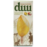 ราคา ดูทุเรียนหมอนทองแช่แข็งเสียบไม้สอดไส้มะพร้าวอ่อนกลิ่นใบเตย 100กรัม(C