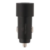 ราคา ที่ชาร์จแบตในรถ TECHPRO Car Charger 2 USB-A Colorful LED Light Black (8857899535708)