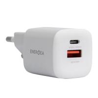 ราคา อะแดปเตอร์ ENERGEA Wall USB Charger 1 USB-A (QA3.0A) / 1 USB-C (PD35W) (US) GaN White (TISI) (8885020100587)