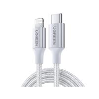 ราคา สายชาร์จ Ugreen USB-C to Lightning Cable Nylon 1M. Silver White (70523) (6957303875238)
