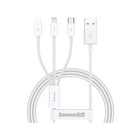 ราคา สายชาร์จ Baseus 3-in-1 Multifunctional Cable 3.1A Fast Charge & Data 1M. White (P10320105221-00) (6932172635022)