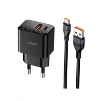 ราคา อะแดปเตอร์ VEGER Wall Charger 1 USB-A / 1 USB-C 20W พร้อมสายชาร์จ USB-A to USB-C 1 เมตร (8859531906464)