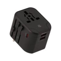 ราคา หัวแปลงปลั๊กไฟ TECHPRO Multifunction Universal Travel Adapter 20W (TP-UA01) Black (8857882617626)