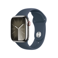 ราคา Apple Watch Series  9 GPS + Cellular 41mm Silver Stainless Steel Case with Storm Blue Sport Band - S/M (195949022876)