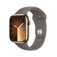 ราคา Apple Watch Series  9 GPS + Cellular 45mm Gold Stainless Steel Case with Clay Sport Band - S/M (195949025631)