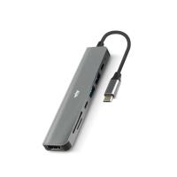 ราคา WHY 7-in-1 USB Type-C (HDMI/USB-A/USB-C/SD card/TF card) HB-1024 Grey (8859703442899)
