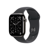 ราคา Apple Watch Series 11 GPS + Cellular 42mm Slate Titanium Case with Black Sport Band - S/M (195950471526)