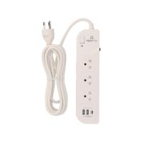 ราคา ปลั๊กไฟ ปลั๊กไฟ TECHPRO Plug 3 Way 1 Switch 2xUSB 1xType-C 3M. PLG04 White (8858702001359)